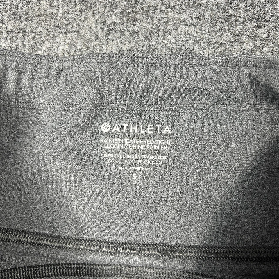 Leggings Athleta Mujer Pequeños Grises Rainier Jaspeados Apretados Cremallera Bolsillo tiro alto Foto 3 de 4
