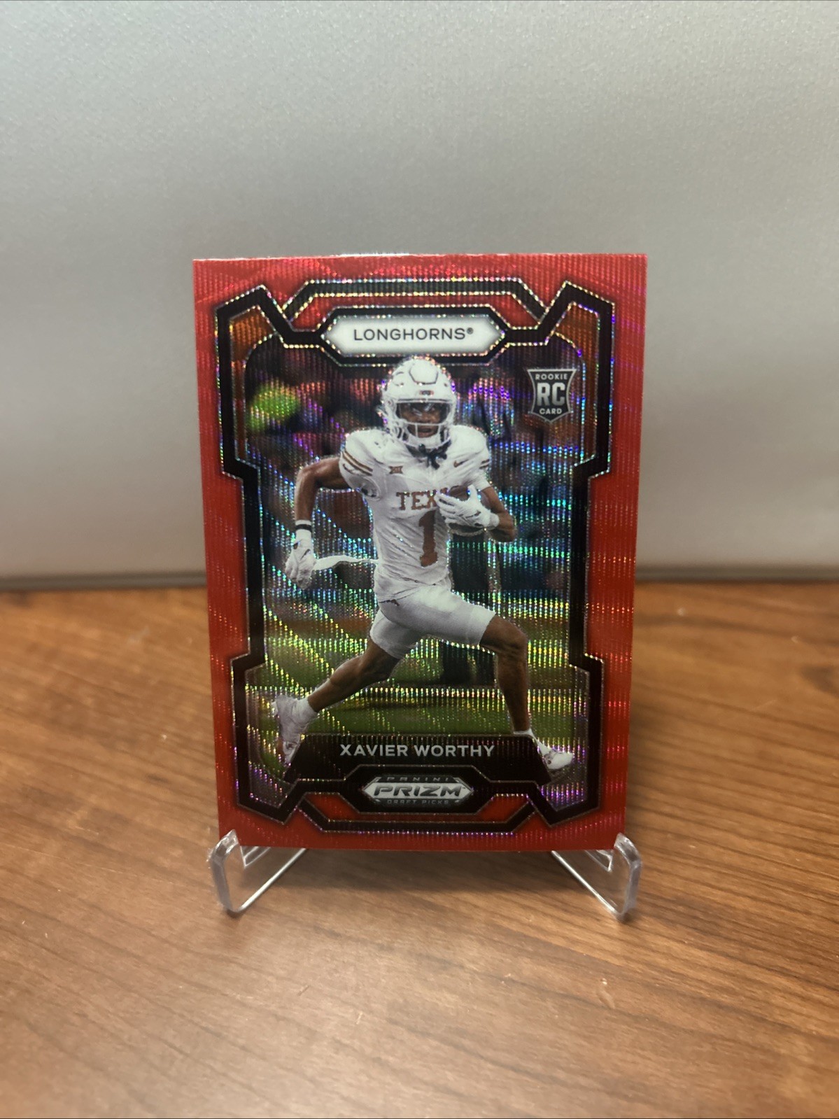 2024 Panini Prizm Draft Picks - Xavier Worthy #153 Ruby Wave Prizm (RC)