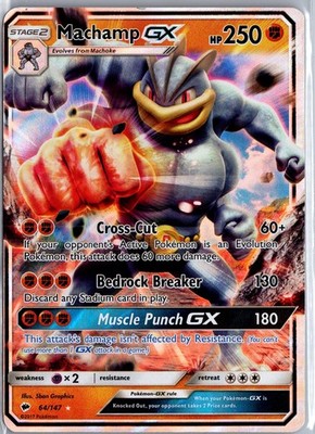 Machamp GX 64/147 Holo GX Rare Burning Shadows Pokemon Heavily Played