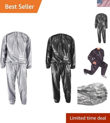 Lightweight Black Sauna Suit for Men and Women - Boosts Sweating and Weight Loss