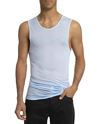AMI Alexandre Mattiussi Semi Sheer Tank Top Men's XL Cashmere Blue