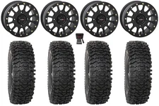 System 3 SB-5 15" Wheels Black 33" RC500S Sticky Tires Can-Am Commander Maverick