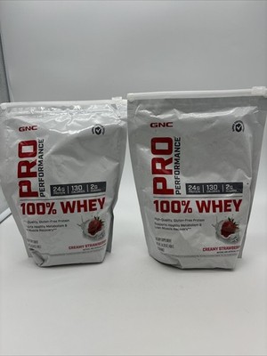2 pack GNC Pro Performance  100% Whey Protein Powder  Creamy Strawberry EX.11/25