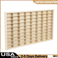 80 Grids for Hot Wheels Diecast Car Matchbox 1:64 Wooden Display Storage Case US