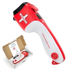 6-in-1 Multifunctional Emergency Tool, Flashlight with CO Detector, Window Br...