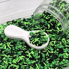 FAKE Green Black Alien Polymer Clay Sprinkle Mix NOT EDIBLE D6-36