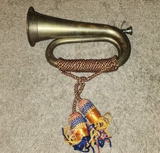 Military Bugle Brass with Braided Cords and Tassles Plays