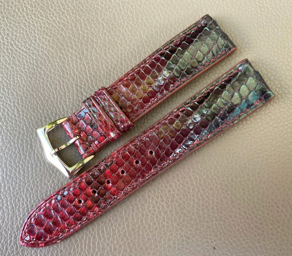 Correa de reloj de piel de serpiente genuina si 10..15 16 17 18 19 20 21 22 23 24 25 26 mm Foto 4 de 4