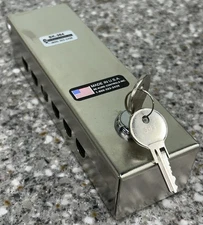 SE-KURE POWER CORD SECURITY LOCK BOX /  SILVER -  7" x 1.75" x 1.99"  / SK-364