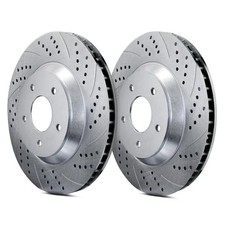 For Kia Rio5 06-11 Atl Autosports Double Drilled Slotted Front Brake Rotors