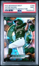 2023 BOWMAN'S BEST TOP PROSPECTS REFRACTOR #TP9 JACOB WILSON PSA 9