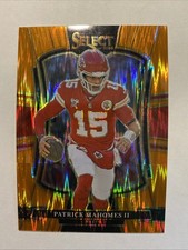 2025 Panini Select Premier Level Patrick Mahomes II Orange Shock Prizm SP/399