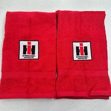 Case IH Towels Embroidered Hand Towel Set Red Bathroom Farm Tractor Home Decor