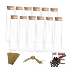12pcs Small Cork Bottles with Lids   25ml Mini Glass Bottles with Twine and