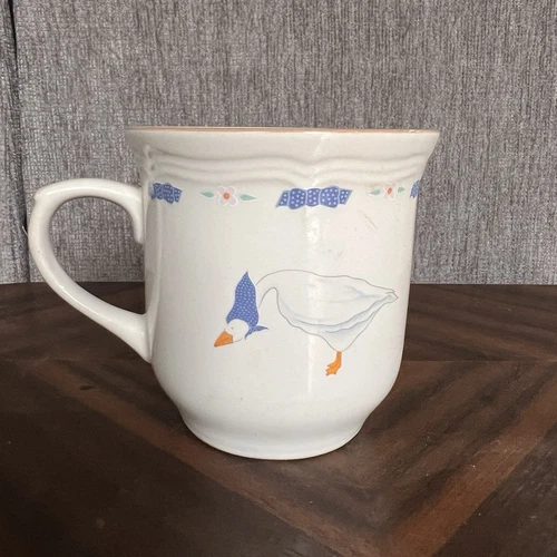 Vintage Aunt Rhody Brick Oven Stoneware Goose Coffee Cup Mug
