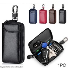 Genuine Leather Key Chain Unisex Key Organizer Wallet Multi-Functions Holder