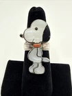 Vintage Sterling Silver Zuni Toons Snoopy Inlay Ring Sz 7 Rare Native American