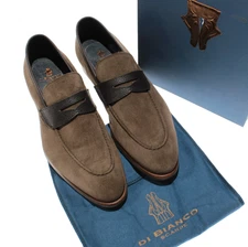 Di Bianco NWB Brera Suede / Scozzina Loafers Size 42.5 (US 9.5) Dark Bark Brown