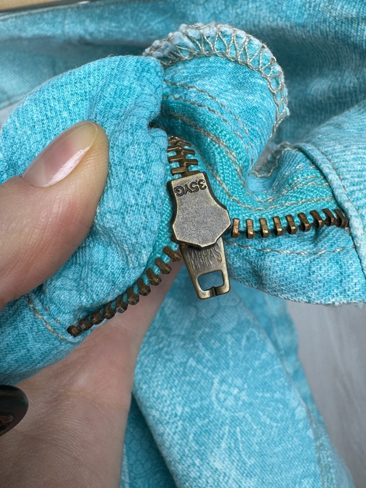 Just Cavalli blue pattern patchwork half pants ca… - image 13