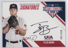 2020 Panini USA Baseball Stars & Stripes 283/499 Tyler Brown #CNTTB Auto 0j81