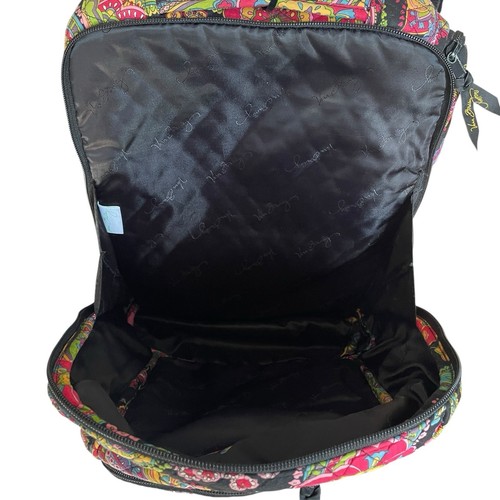 Vera Bradley Laptop Large Backpack Symphony in Hue Black Multicolor Floral NWOT - Picture 10 of 14
