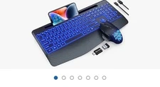 Rechargable Wireless Keyboard and Mouse Ergonomic Combo 2.4G Full-Sized Quiet