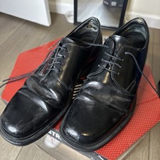Prada Dress Shoes Mens Size 9.5 Black Oxford Dress Shoe Made In Italy