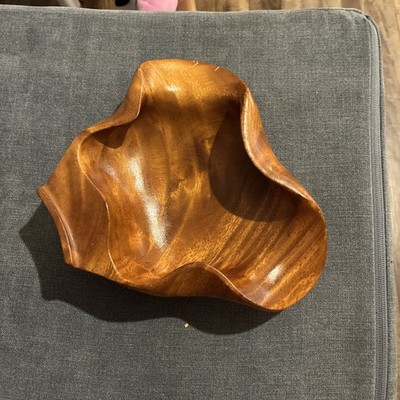 Vintage Monkey Pod Wood free form Decorative Wood Container