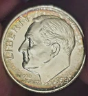Choice 1952 PR 10c Roosevelt Dime ,Rainbow Toned , Scarce