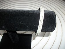 EDWARDIAN STYLE 925 STERLING SILVER WITH DIAMOND ACCENT BANGLE CUFF HINGED BRACE