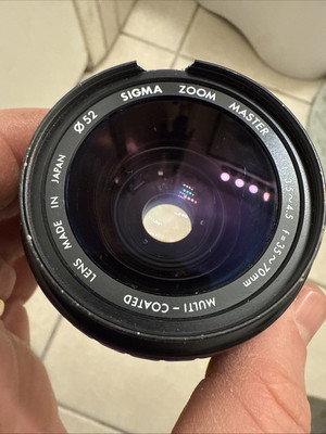SIGMA Zoom Master 52mm Lens Japan 35-70mm 1:3.5-4:5