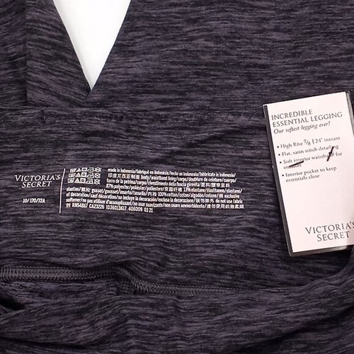 Victoria's Secret VS Women M/10 Strappy Back Bra Essential Pocket Leggings Gray - Picture 8 of 8
