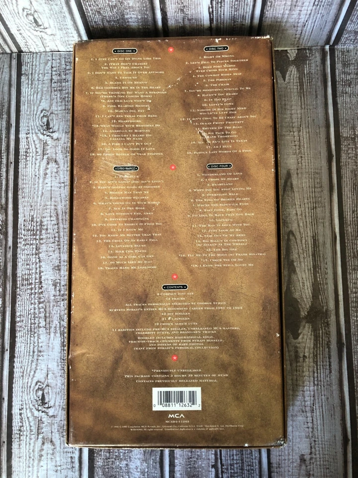 GEORGE STRAIT - Strait Out of the Box 4 DISC LONG BOX SET CD Complete 1995 Foto 2 de 4