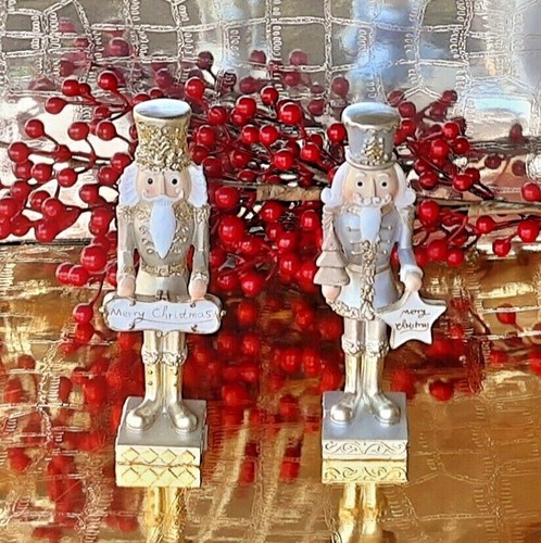 17CM Silver/Gold Nutcracker Soldier Xmas Toy Christmas Ornament Home Decor Gift - Picture 1 of 9