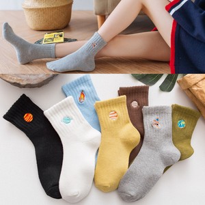 New Women Cotton Socks Space Planet Sock Soft Cartoon Embroidery