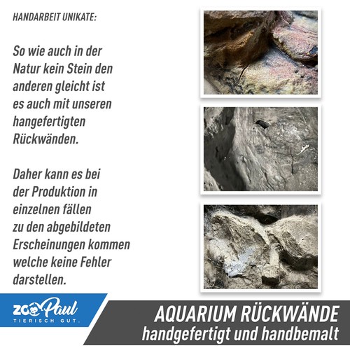 🦎 Terrarium Hintergrund 3D 🦎 100x40cm ZooPaul Aquarium Rückwand Stein Struktur - Bild 6 von 7