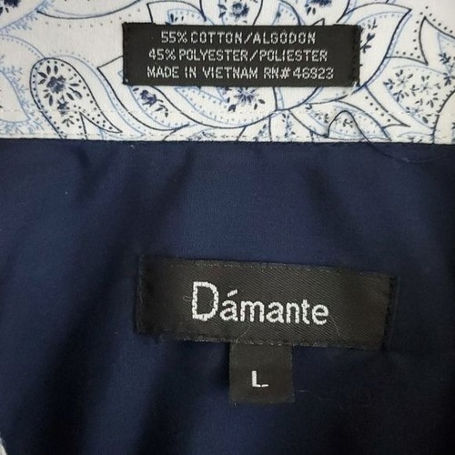 Damante Navy Blue Dress Shirt L - Picture 10 of 12