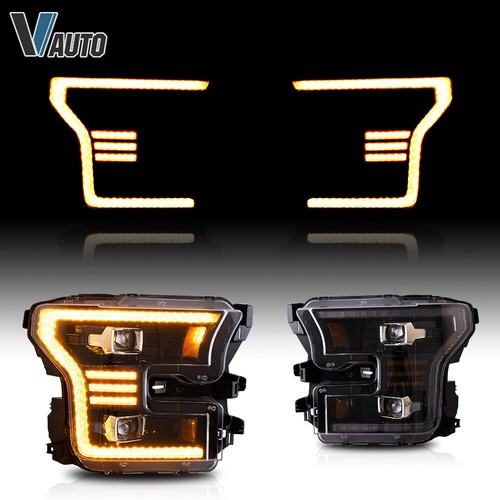 VLAND Full LED Headlights Fit For Ford F150 2015-2017 2*Projector Lens A Pair  - Bild 1 von 12