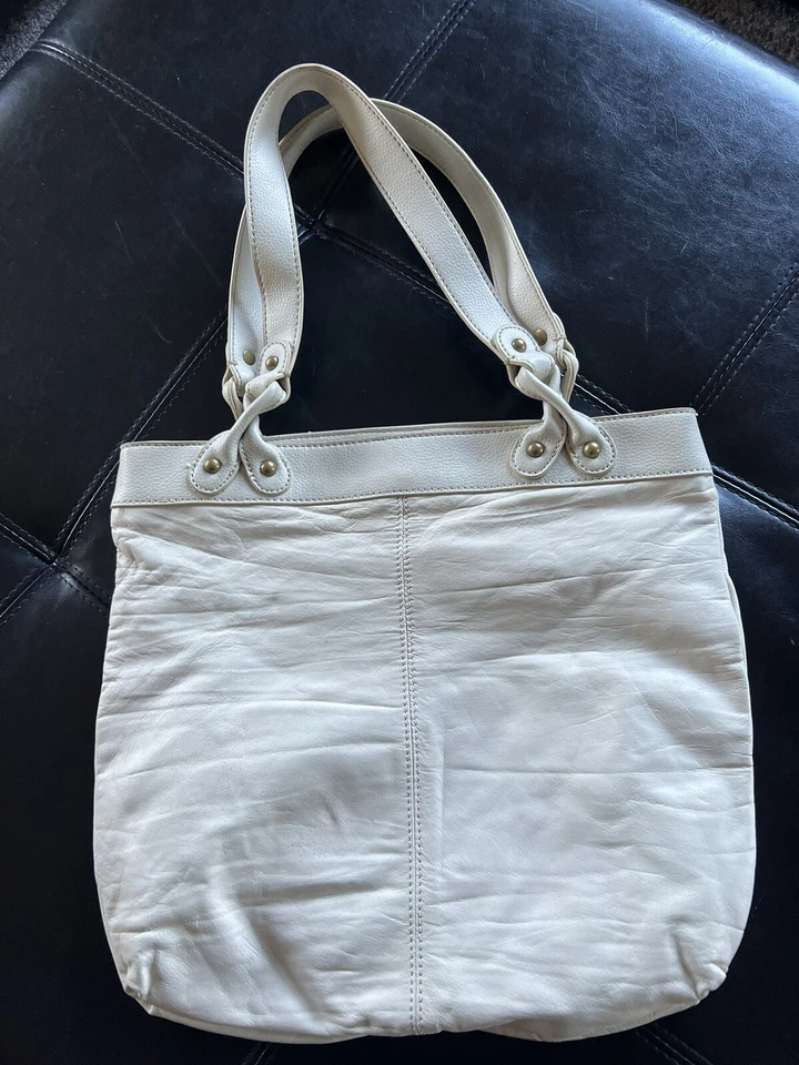 Bolsa de ombro de couro vintage Vara Wang bolsa de mão de luxo bronzeada - Imagem 2 de 3