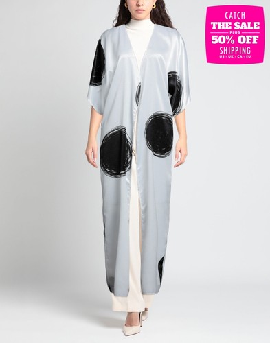RRP€322 WEILI ZHENG Satin Longline Kimono Shrug Size S Polka Dot Two-Tone