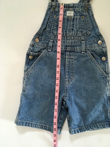 VTG USA Made Calvin Klein Carpenter Jean Shortalls Girls M Y2K Double Stone Wash - Picture 18 of 22
