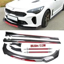 Front Bumper Lip Spoiler Body Kit Side Skirt Carbon Fiber For KIA Stinger Forte