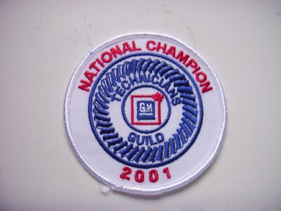 2001 GENERAL MOTORS GM TECHNICIAN GUILD EMBROIDERED PATCH FREE DOMESTIC SHIPPING