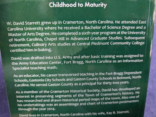 A SENSE OF THE PAST MEMOIRS CHILDHOOD TO MATURITY, Cramerton North Carolina 2017 - Picture 8 of 9