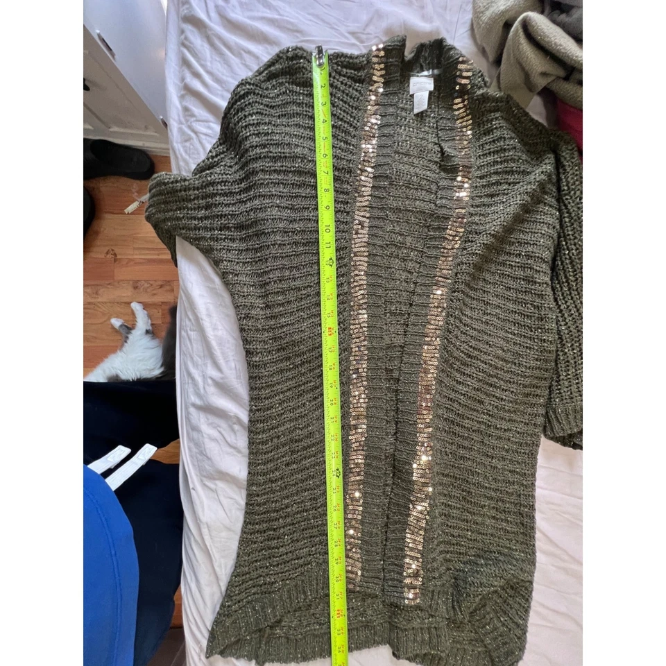 Cárdigan Chicos Mujer Frente Abierto Lentejuelas Talla Chicos 2 EE. UU. 12 Grande Foto 4 de 4