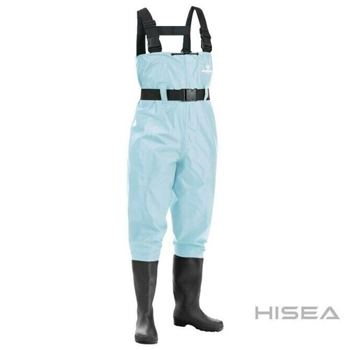 Fishingsir Blue 2-Ply Nylon PVC Waterproof Fishing Chest Waders (US Sz 7M / 9W)