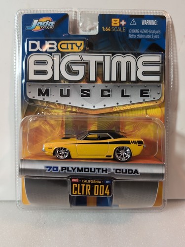 Jada 70 1970 Plymouth Cuda Dub City Bigtime Muscle Mopar auto da collezione RRs Yel - Foto 1 di 4