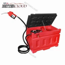 48 Gallon Portable Fuel Transfer Pump 15 GPM Fuel Tanks with 12V DC Gasoline