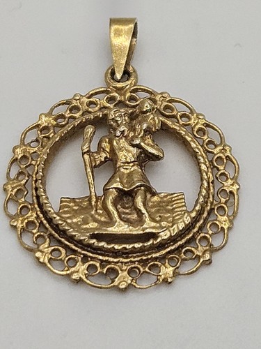 Ciondolo San Cristoforo vintage in oro giallo 14 kt 3,2 grammi