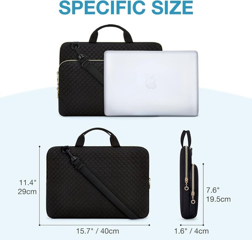 Élégante housse noire pour ordinateur portable MacBook Pro 15,6" et plus, bandoulière - Photo 8/9